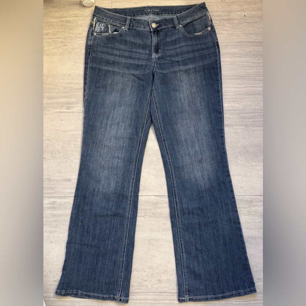 Maurices Women's Boot Cut Jeans in Dark Blue